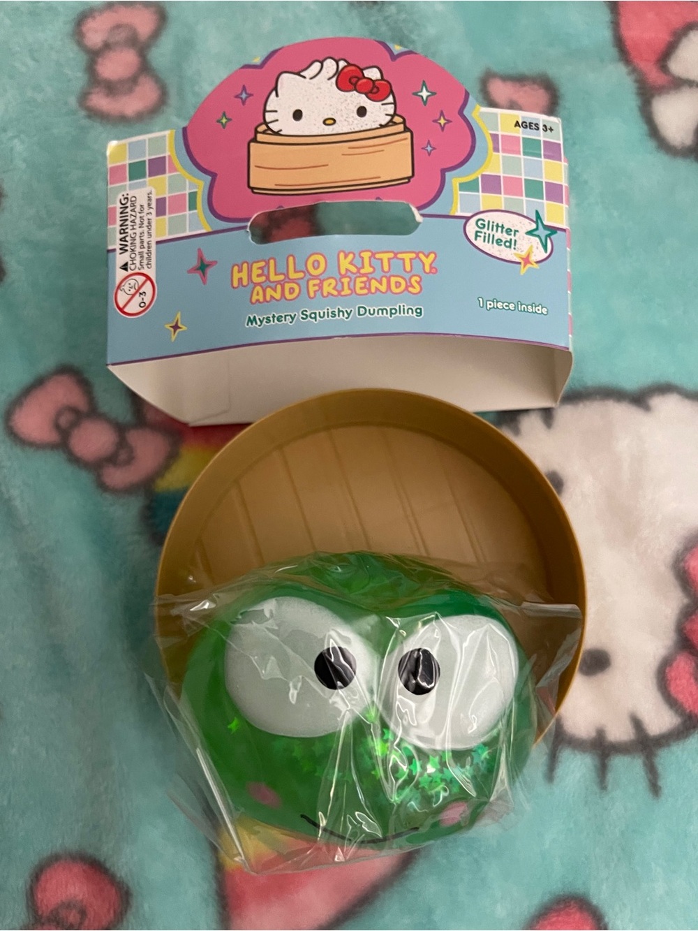Hello Kitty and Friends Mystery Squishy Dumplings Glitter Filled - Keroppi